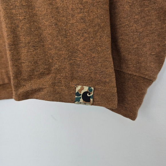 Carhartt Men Workwear Heavyweight Long Sleeve Camo Logo Graphic Tee Sz M Utility - Picture 4 of 9
